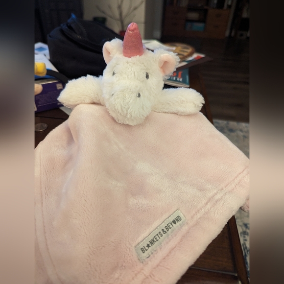 COPY - Blanket and Beyond Unicorn Lovey, Security Blanket. 12x12 inches. GUC. - Picture 5 of 6